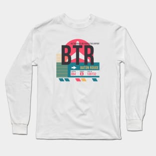 Baton Rouge (BTR) Airport // Sunset Baggage Tag Long Sleeve T-Shirt